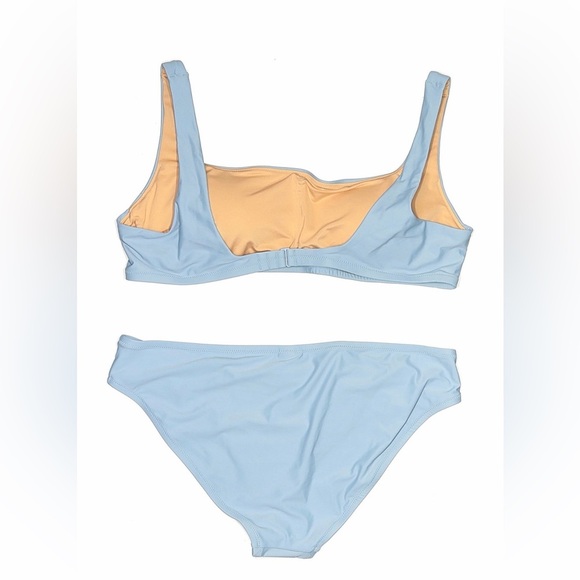 NWT J Crew Squareneck bikini top and bikini bottom Size Large Pale Seascape - Picture 3 of 6